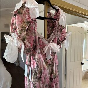 Selkie Pink Floral Maxi Dress